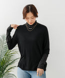 【C-FORT POINT/フォートポイント】シアー 切り替え ハイネック プルオーバー