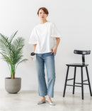 【C-FORTPOINT/フォートポイント】【ベルスリーブで魅せる、大人のこなれTシャツ。】ベルスリーブ オーバーサイズTシャツ 綿100％ 華奢見え ゆったり 二の腕カバー