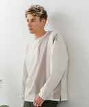 【BLUE STANDARD/ブルースタンダード】パフィースウェット 切り替え クルーネック トレーナー ストレッチ 春服