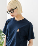 クロップド丈 ワンポイント刺繍Ｔシャツ【TeddyBear/テディベア】