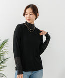 【C-FORT POINT/フォートポイント】シアー 切り替え ハイネック プルオーバー