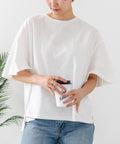 【C-FORTPOINT/フォートポイント】【ベルスリーブで魅せる、大人のこなれTシャツ。】ベルスリーブ オーバーサイズTシャツ 綿100％ 華奢見え ゆったり 二の腕カバー