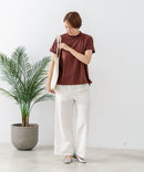 【C-FORTPOINT/フォートポイント】【ストレッチ性抜群の冷感素材を使用】フレンチスリーブ モックネックTシャツ プチハイネック プルオーバー 接触冷感 涼しい 二の腕カバー サイドスリット