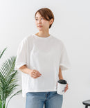 【C-FORTPOINT/フォートポイント】【ベルスリーブで魅せる、大人のこなれTシャツ。】ベルスリーブ オーバーサイズTシャツ 綿100％ 華奢見え ゆったり 二の腕カバー