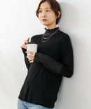 【C-FORT POINT/フォートポイント】シアー 切り替え ハイネック プルオーバー