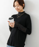 【C-FORT POINT/フォートポイント】シアー 切り替え ハイネック プルオーバー