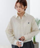 【BEVERLY HILLS POLO CLUB/ビバリーヒルズポロクラブ】【選べる2シルエット】オックスワイドシャツ（クロップド丈 or ビッグシルエット）ポニー刺繍