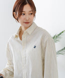 【BEVERLY HILLS POLO CLUB/ビバリーヒルズポロクラブ】【選べる2シルエット】オックスワイドシャツ（クロップド丈 or ビッグシルエット）ポニー刺繍