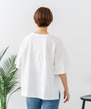 【C-FORTPOINT/フォートポイント】【ベルスリーブで魅せる、大人のこなれTシャツ。】ベルスリーブ オーバーサイズTシャツ 綿100％ 華奢見え ゆったり 二の腕カバー