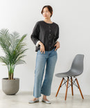 【C-FORT POINT/フォートポイント】バスク天竺 クルーネック カーディガン