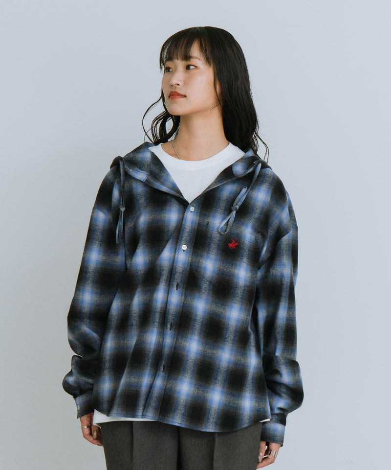 【BEVERLY HILLS POLO CLUB/ビバリーヒルズポロクラブ】ネルチェックシャツパーカー