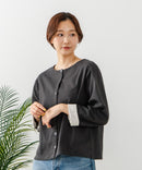 【C-FORT POINT/フォートポイント】バスク天竺 クルーネック カーディガン