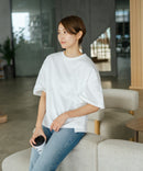 【C-FORTPOINT/フォートポイント】【ベルスリーブで魅せる、大人のこなれTシャツ。】ベルスリーブ オーバーサイズTシャツ 綿100％ 華奢見え ゆったり 二の腕カバー
