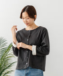 【C-FORT POINT/フォートポイント】バスク天竺 クルーネック カーディガン