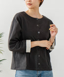 【C-FORT POINT/フォートポイント】バスク天竺 クルーネック カーディガン