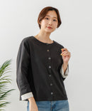 【C-FORT POINT/フォートポイント】バスク天竺 クルーネック カーディガン