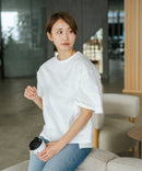 【C-FORTPOINT/フォートポイント】【ベルスリーブで魅せる、大人のこなれTシャツ。】ベルスリーブ オーバーサイズTシャツ 綿100％ 華奢見え ゆったり 二の腕カバー