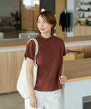 【C-FORTPOINT/フォートポイント】【ストレッチ性抜群の冷感素材を使用】フレンチスリーブ モックネックTシャツ プチハイネック プルオーバー 接触冷感 涼しい 二の腕カバー サイドスリット
