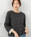 【C-FORT POINT/フォートポイント】バスク天竺 クルーネック カーディガン