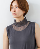 【C-FORTPOINT/フォートポイント】【上品なハイネックデザインが大人可愛い！】レース切り替えタンクトップ 首元カバー レイヤード 上品 華やか カジュアル フェミニン 通気性 ❘ジーンズメイト公式オンラインショップ