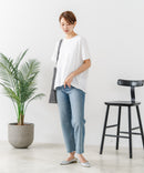 【C-FORTPOINT/フォートポイント】【涼しさと美シルエットを叶える 接触冷感機能付き】ドルマンスリーブ5分袖Tシャツ ひんやり涼しい 体型カバー 華奢見え ゆったり