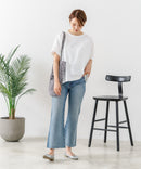 【C-FORTPOINT/フォートポイント】【涼しさと美シルエットを叶える 接触冷感機能付き】ドルマンスリーブ5分袖Tシャツ ひんやり涼しい 体型カバー 華奢見え ゆったり
