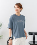 【C-FORTPOINT/フォートポイント】【接触冷感 ひんやり涼しい】冷感スムース素材 プリントTシャツ ルーズシルエット なめらか 落ち感 ニュアンスカラー 大人カジュアル