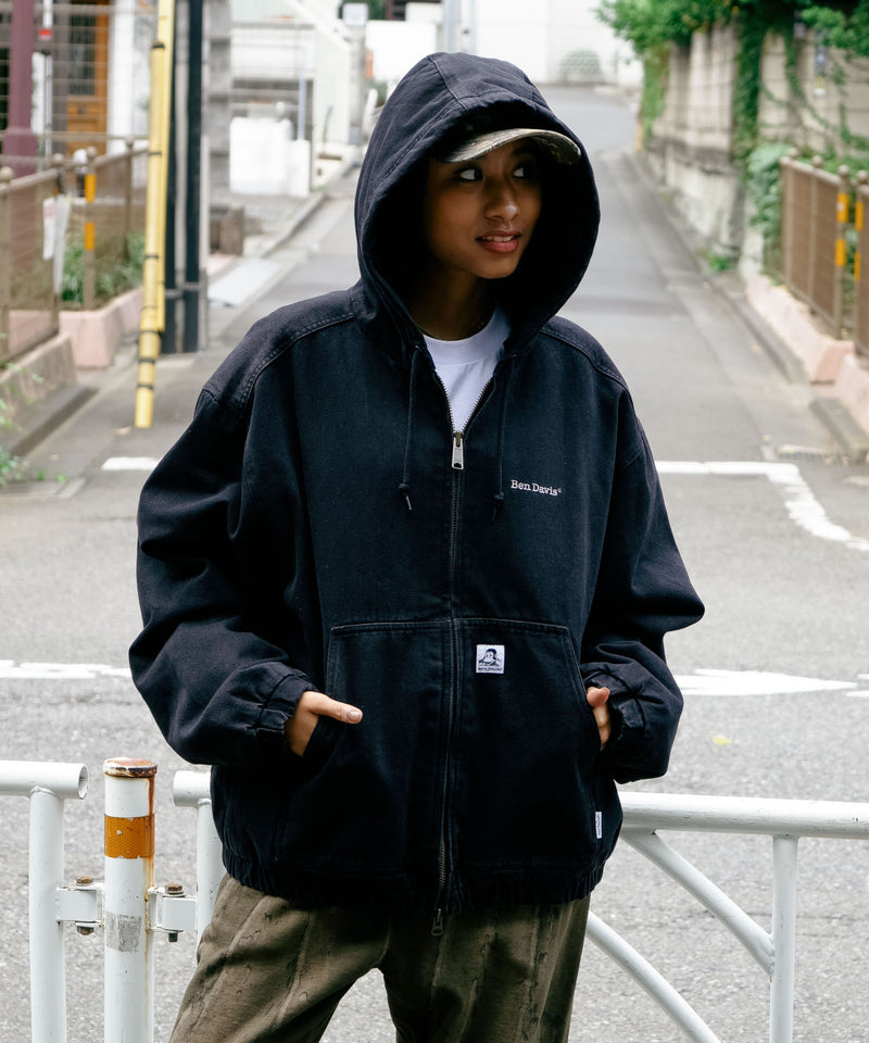 【BEN DAVIS/ベンデイビス】ウォッシュ加工 ツイルアクティブパーカー 中綿 防寒