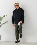 【BLUE STANDARD/ブルースタンダード】ストレッチニット ツイルシャツジャケット ウールタッチ