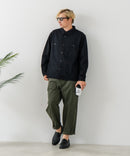 【BLUE STANDARD/ブルースタンダード】ストレッチニット ツイルシャツジャケット ウールタッチ