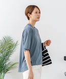 【C-FORTPOINT/フォートポイント】【接触冷感 ひんやり涼しい】冷感スムース素材 プリントTシャツ ルーズシルエット なめらか 落ち感 ニュアンスカラー 大人カジュアル