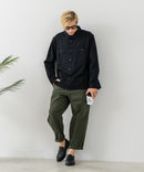 【BLUE STANDARD/ブルースタンダード】ストレッチニット ツイルシャツジャケット ウールタッチ