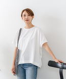 【C-FORTPOINT/フォートポイント】【涼しさと美シルエットを叶える 接触冷感機能付き】ドルマンスリーブ5分袖Tシャツ ひんやり涼しい 体型カバー 華奢見え ゆったり
