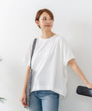 【C-FORTPOINT/フォートポイント】【涼しさと美シルエットを叶える 接触冷感機能付き】ドルマンスリーブ5分袖Tシャツ ひんやり涼しい 体型カバー 華奢見え ゆったり
