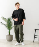 【BLUE STANDARD/ブルースタンダード】スエードライク オーバーサイズ7分袖Tシャツ 春服 ❘ジーンズメイト公式オンラインショップ