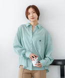 【BEVERLY HILLS POLO CLUB/ビバリーヒルズポロクラブ】楊柳素材 ワイドシルエットシャツ