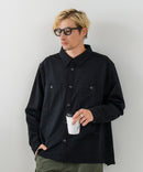 【BLUE STANDARD/ブルースタンダード】ストレッチニット ツイルシャツジャケット ウールタッチ