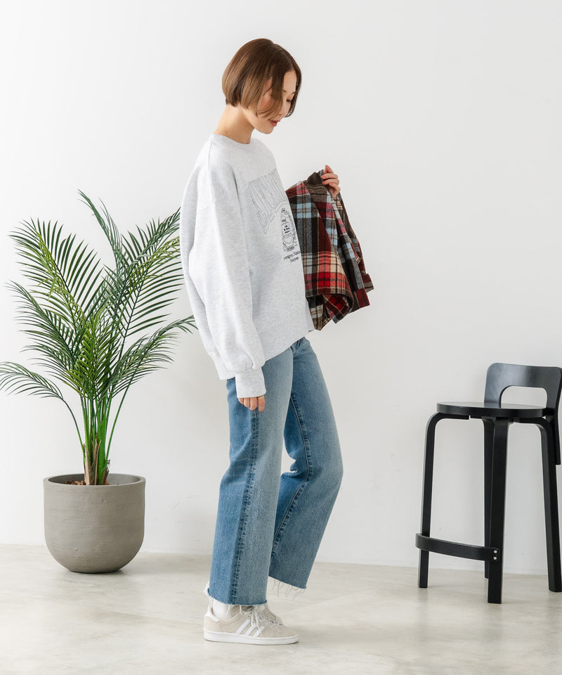 【C-FORT POINT/フォートポイント】カレッジロゴ ステッチ刺繍トレーナー