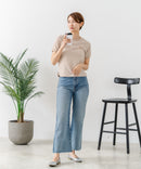 【U.S.POLO ASSN./ユーエスポロアッスン】【肌離れが良く通気性に優れるサッカー生地】リンガーＴシャツ ワンポイントロゴ 半袖 クルーネック 涼しい 綺麗めカジュアル