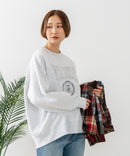 【C-FORT POINT/フォートポイント】カレッジロゴ ステッチ刺繍トレーナー