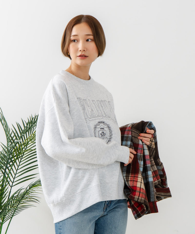 【C-FORT POINT/フォートポイント】カレッジロゴ ステッチ刺繍トレーナー