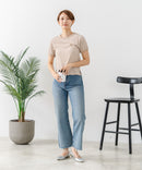【U.S.POLO ASSN./ユーエスポロアッスン】【肌離れが良く通気性に優れるサッカー生地】リンガーＴシャツ ワンポイントロゴ 半袖 クルーネック 涼しい 綺麗めカジュアル