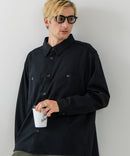 【BLUE STANDARD/ブルースタンダード】ストレッチニット ツイルシャツジャケット ウールタッチ