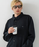 【BLUE STANDARD/ブルースタンダード】ストレッチニット ツイルシャツジャケット ウールタッチ