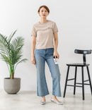 【U.S.POLO ASSN./ユーエスポロアッスン】【肌離れが良く通気性に優れるサッカー生地】リンガーＴシャツ ワンポイントロゴ 半袖 クルーネック 涼しい 綺麗めカジュアル