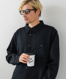 【BLUE STANDARD/ブルースタンダード】ストレッチニット ツイルシャツジャケット ウールタッチ