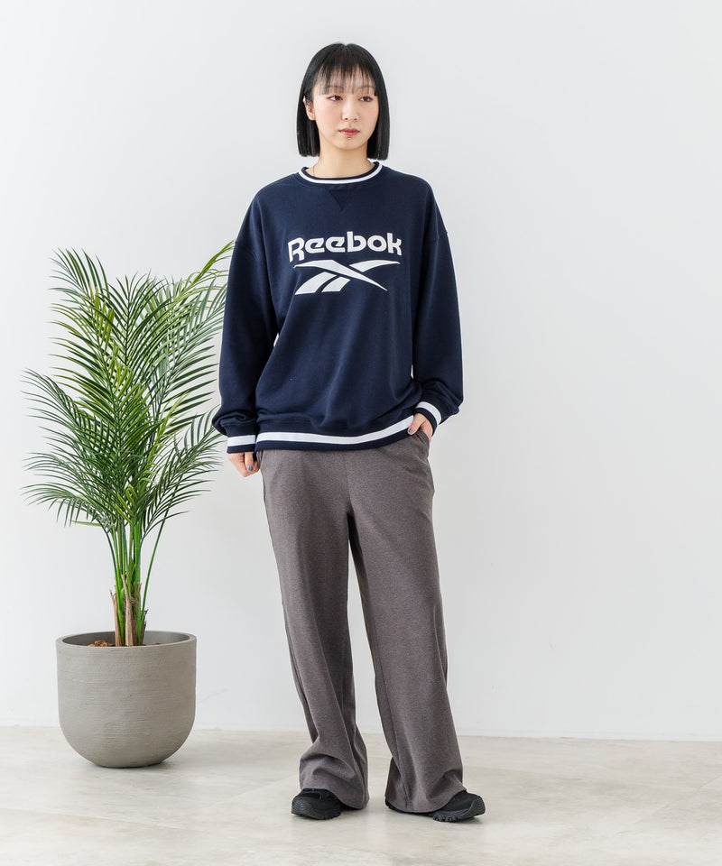 【Reebok/リーボック】裏毛 ロゴワッペン リブライン クルースウェット zo