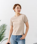 【U.S.POLO ASSN./ユーエスポロアッスン】【肌離れが良く通気性に優れるサッカー生地】リンガーＴシャツ ワンポイントロゴ 半袖 クルーネック 涼しい 綺麗めカジュアル
