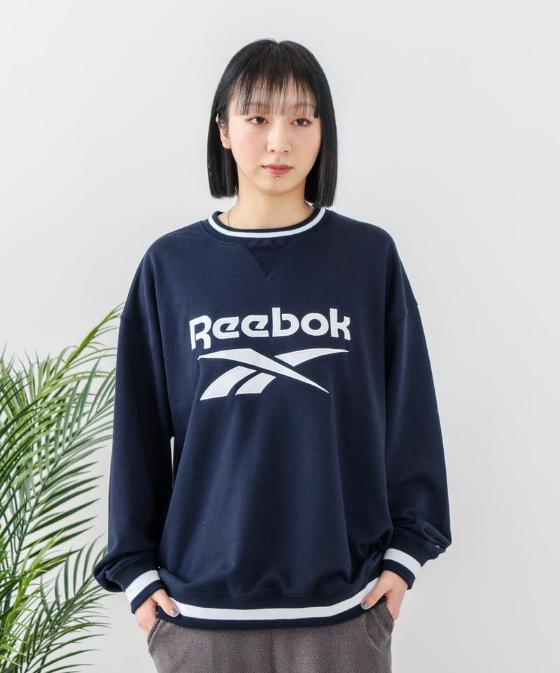 【Reebok/リーボック】裏毛 ロゴワッペン リブライン クルースウェット zo