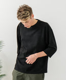 【BLUE STANDARD/ブルースタンダード】スエードライク オーバーサイズ7分袖Tシャツ 春服 ❘ジーンズメイト公式オンラインショップ